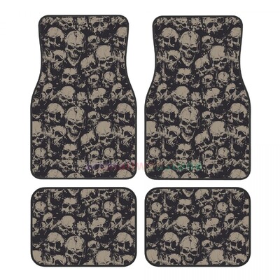 Înfricoșător, retro, craniu, catifea, covorașe pentru mașină, set de patru covoare anti-fouling, covoraș anti-alunecare, 4 buc.