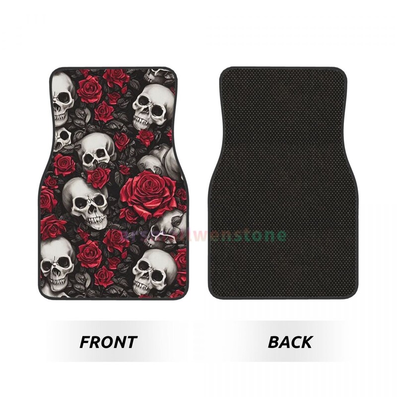 Înfricoșător, retro, craniu, catifea, covorașe pentru mașină, set de patru covoare anti-fouling, covoraș anti-alunecare, 4 buc.