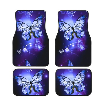 Γυναικείο πατάκι αυτοκινήτου Beautiful Butterfly 4PCS Crystal Velvet, Anti Fouling πατάκι αυτοκινήτου Αξεσουάρ εσωτερικού αυτοκινήτου