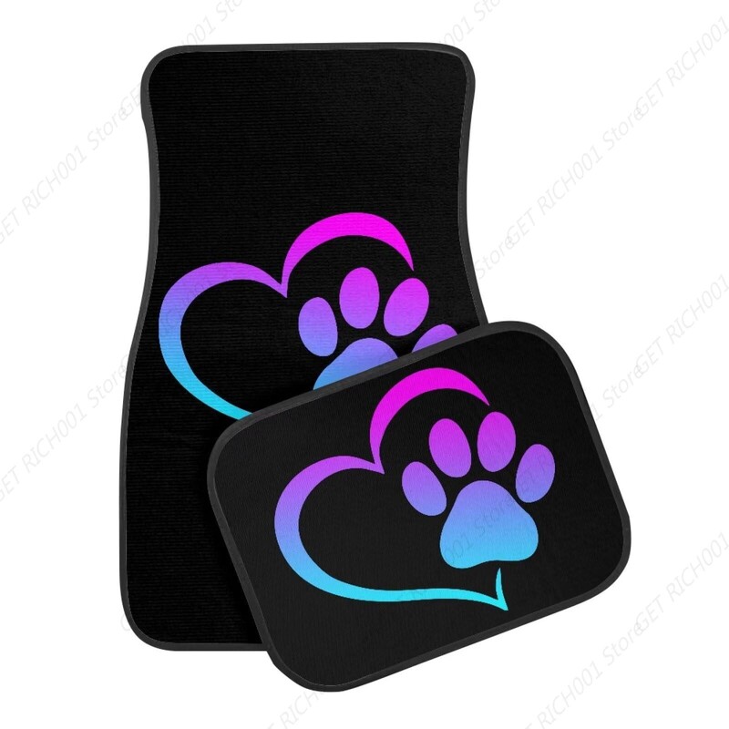 Set de 4 bucăți covorașe de podea pentru mașină Covorașe de mașină cu inimă mov cu design de potrivire universală, protecție rezistentă, care absoarbe apă