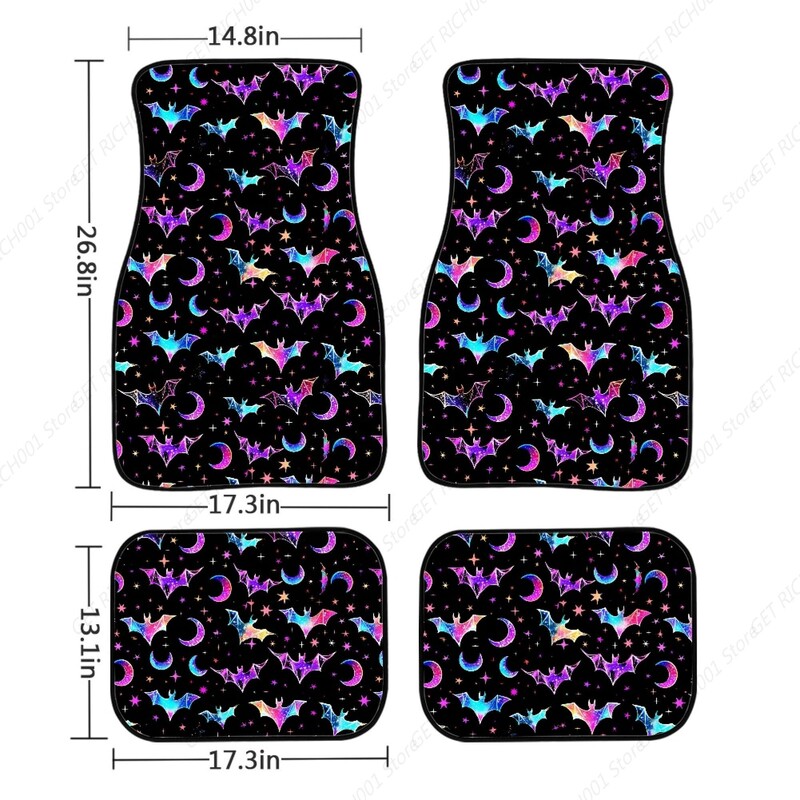 Lilieci colorați Covorașe auto pentru bărbați, femei, covoare auto, covorașe anti-alunecare față și spate, 4 buc universale