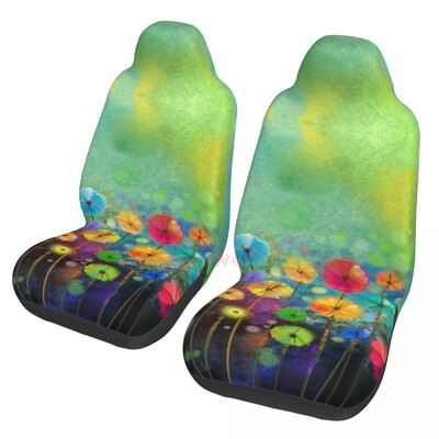 Husă pentru scaun auto cu flori colorate, 2 buc. Huse pentru scaun auto din față, husă de protecție anti-fouling Accesorii drăguțe pentru mașină