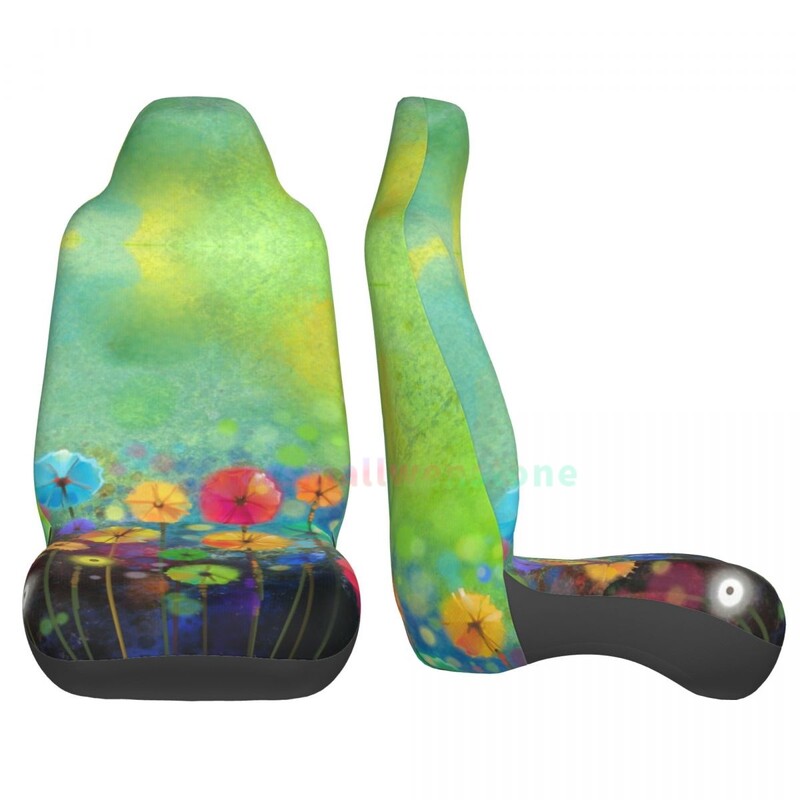 Husă pentru scaun auto cu flori colorate, 2 buc. Huse pentru scaun auto din față, husă de protecție anti-fouling Accesorii drăguțe pentru mașină