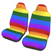 Rainbow LGBT Pride navlaka za autosjedalicu 2PCS Prednja navlaka za autosjedalicu Zaštitna navlaka za sjedalo protiv obraštanja Slatki dodaci za automobil