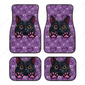 Love Cat Purple Car Fata Spate Covorașe Covor Universal Auto Set Complet De 4 Bucăți Covor