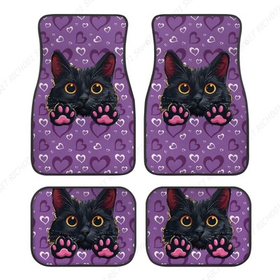 Love Cat Purple Car Fata Spate Covorașe Covor Universal Auto Set Complet De 4 Bucăți Covor