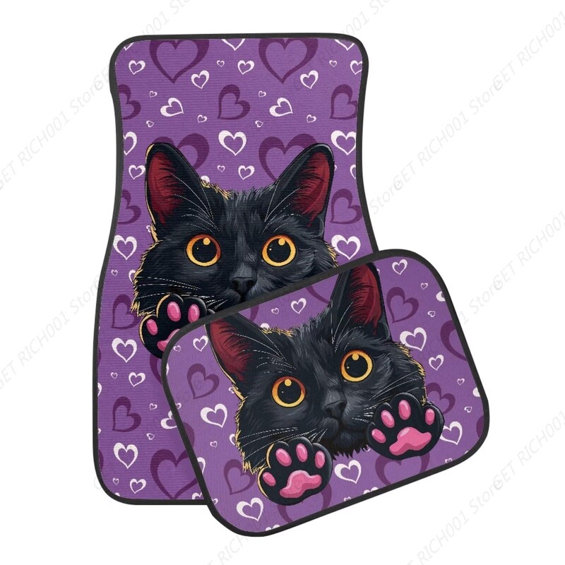 Love Cat Purple Car Fata Spate Covorașe Covor Universal Auto Set Complet De 4 Bucăți Covor
