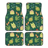 Cute Frog 4 bucăți covoraș de podea pentru femei din catifea de cristal, covoraș pentru podea auto antifouling Accesorii pentru interiorul mașinii
