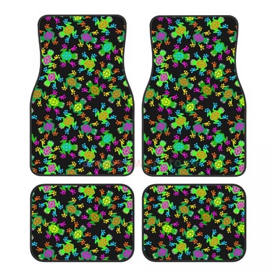 Cute Frog 4 bucăți covoraș de podea pentru femei din catifea de cristal, covoraș pentru podea auto antifouling Accesorii pentru interiorul mașinii