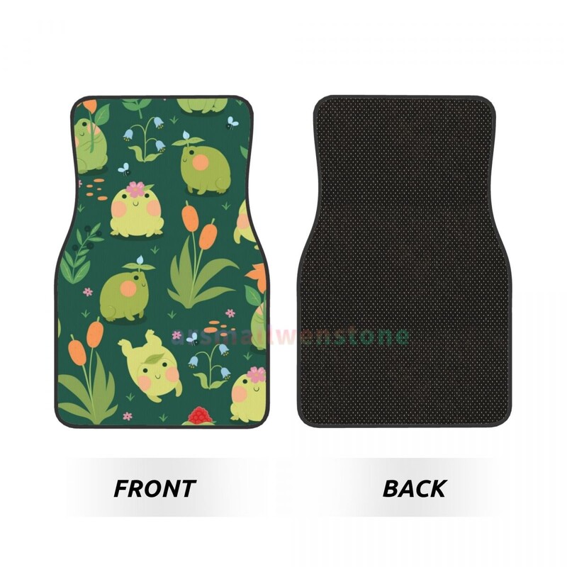 Cute Frog 4 bucăți covoraș de podea pentru femei din catifea de cristal, covoraș pentru podea auto antifouling Accesorii pentru interiorul mașinii