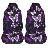 Purple Butterfly Accesorii pentru mașină Huse pentru scaune pentru mașină Protector pentru scaune pentru femei Fete Set complet 2 buc. Animal elastic elastic