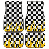 Covorașe pentru mașină cu cadru caroserie alb-negru