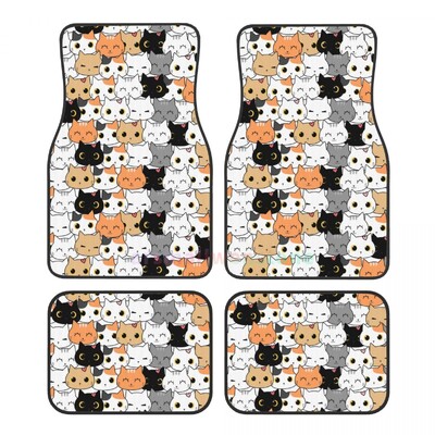 Capete de pisică colorate 4 buc. Covoraș de podea pentru femei din catifea de cristal, covoraș de podea anti-fouling Accesorii pentru interiorul mașinii