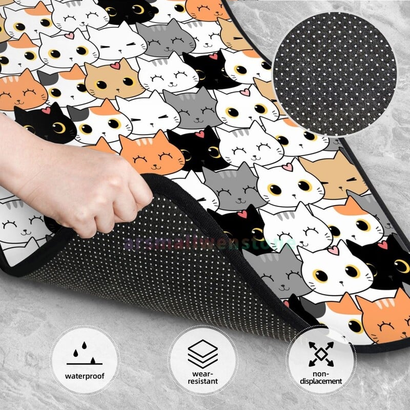 Capete de pisică colorate 4 buc. Covoraș de podea pentru femei din catifea de cristal, covoraș de podea anti-fouling Accesorii pentru interiorul mașinii