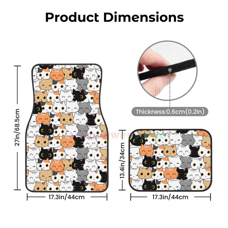Capete de pisică colorate 4 buc. Covoraș de podea pentru femei din catifea de cristal, covoraș de podea anti-fouling Accesorii pentru interiorul mașinii