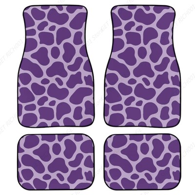 Set de acoperire completă pentru covoraș auto cu imprimeu roz de vacă, covoraș pentru podea pentru mașină imprimat covoraș din cauciuc pentru podea confortabilă