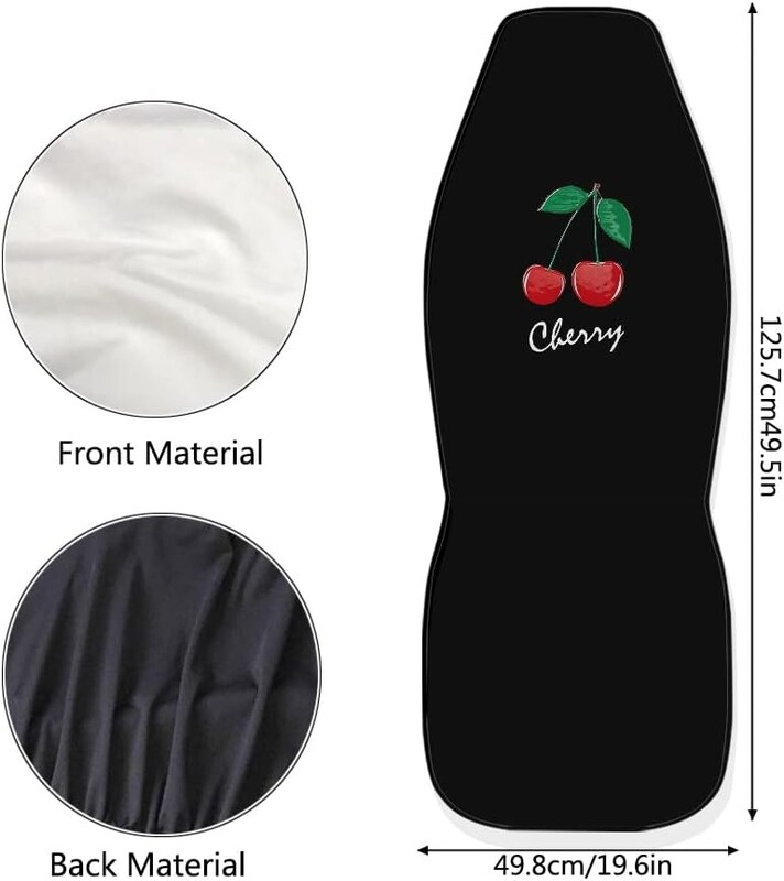 Adorabile Huse pentru scaune auto cu imprimeu cireș Vehicule Moale Durabile Accesorii auto Decorații Negru Universal Fit Rezistent la praf