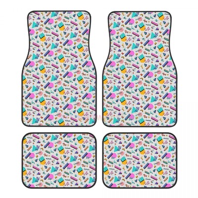 Covoraș retro anii 80 anilor 90, 4 buc. Covoraș de podea pentru femei din catifea de cristal, covoraș de podea anti-fouling Accesorii pentru interiorul mașinii