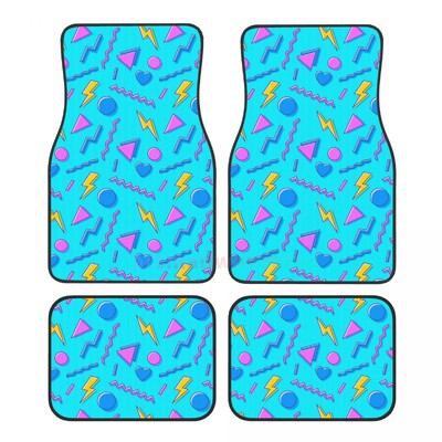 Covoraș retro anii 80 anilor 90, 4 buc. Covoraș de podea pentru femei din catifea de cristal, covoraș de podea anti-fouling Accesorii pentru interiorul mașinii