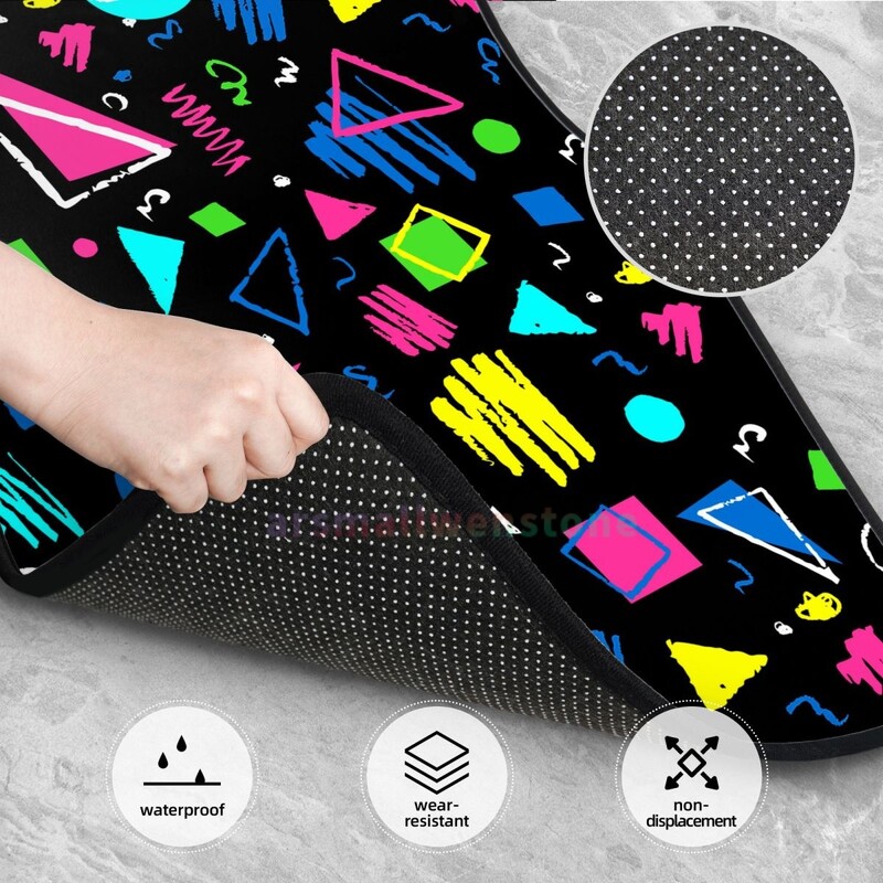 Covoraș retro anii 80 anilor 90, 4 buc. Covoraș de podea pentru femei din catifea de cristal, covoraș de podea anti-fouling Accesorii pentru interiorul mașinii