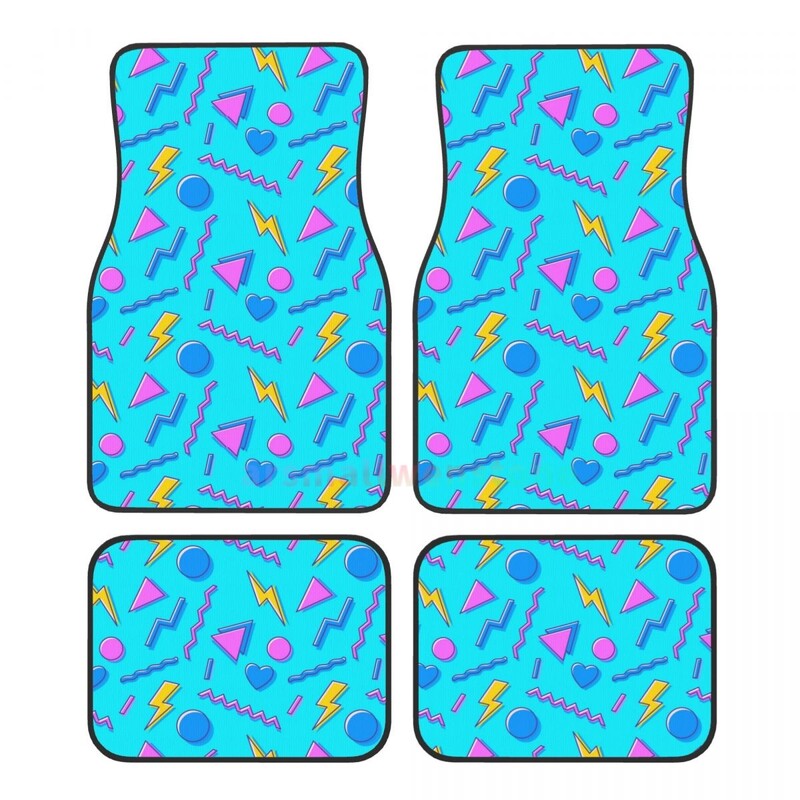 Covoraș retro anii 80 anilor 90, 4 buc. Covoraș de podea pentru femei din catifea de cristal, covoraș de podea anti-fouling Accesorii pentru interiorul mașinii