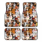 Dog 4PCS Crystal Velvet Covoraș pentru mașină pentru femei, Covoraș pentru podea pentru mașină anti-fouling Accesorii pentru interiorul mașinii