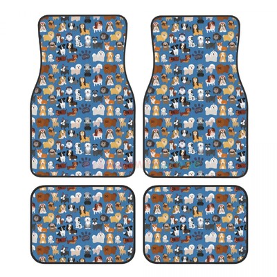 Dog 4PCS Crystal Velvet Covoraș pentru mașină pentru femei, Covoraș pentru podea pentru mașină anti-fouling Accesorii pentru interiorul mașinii