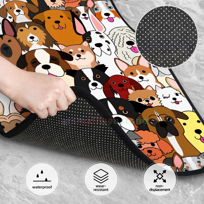 Dog 4PCS Crystal Velvet Covoraș pentru mașină pentru femei, Covoraș pentru podea pentru mașină anti-fouling Accesorii pentru interiorul mașinii