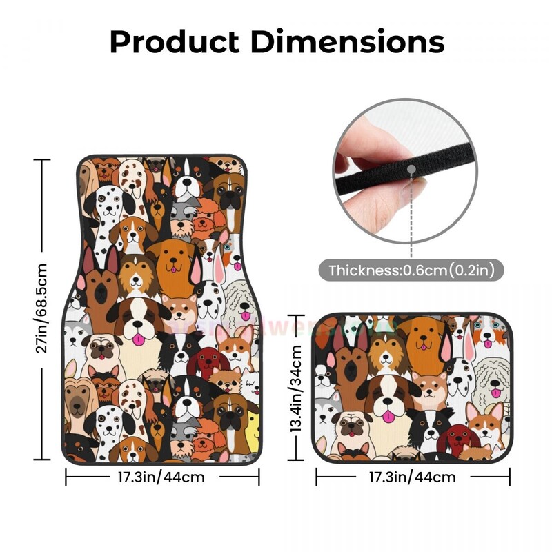 Dog 4PCS Crystal Velvet Covoraș pentru mașină pentru femei, Covoraș pentru podea pentru mașină anti-fouling Accesorii pentru interiorul mașinii