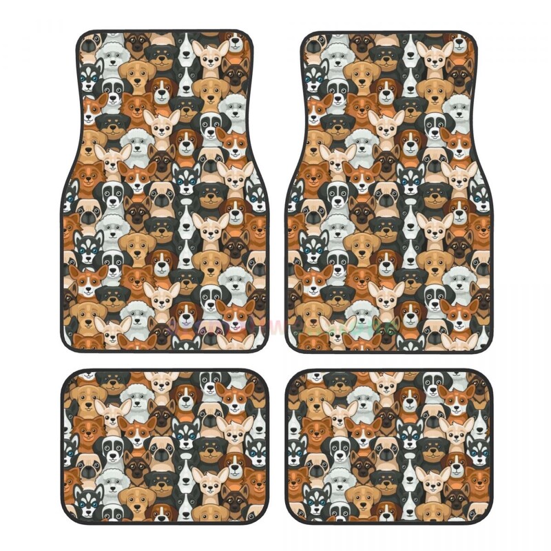 Dog 4PCS Crystal Velvet Covoraș pentru mașină pentru femei, Covoraș pentru podea pentru mașină anti-fouling Accesorii pentru interiorul mașinii