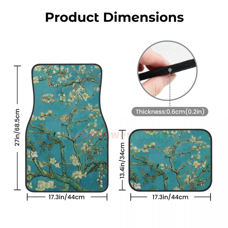 Vincent Van Gogh Covorase din catifea de cristal din flori de migdal Set de patru covorase anti-fouling Covor anti-alunecare 4 buc.