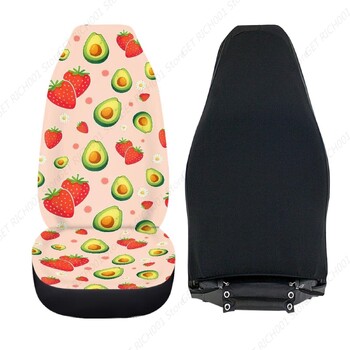 Strawberry Avocado Print Καλύμματα καθισμάτων αυτοκινήτου για μπροστινά καθίσματα Cartoon Φρούτα καλύμματα καθισμάτων αυτοκινήτου Σετ σε ύφασμα Fit Πλενόμενο κάλυμμα καθίσματος αυτοκινήτου