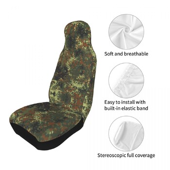 Καλύμματα καθισμάτων αυτοκινήτου Flecktarn Camo Universal Universal Fit for SUV Sedan Military Army Camouflage Bucket Seat Protector Cover