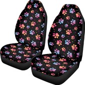 Cute Dog Paws sēdekļu pārvalki automašīnām, 2 gab., Kawaii sieviešu vīriešu priekšējais automašīnas sēdekļa pārsegs, universāls piemērots transportlīdzekļa sēdekļa aizsargs