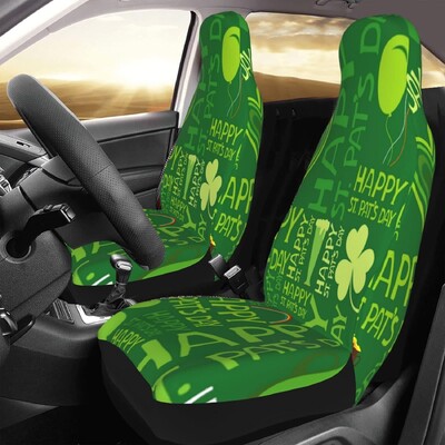 Huse pentru scaune de mașină St. Patrick's Day Green Protector universal pentru scaune față auto potrivite pentru mașină SUV Sedan camion