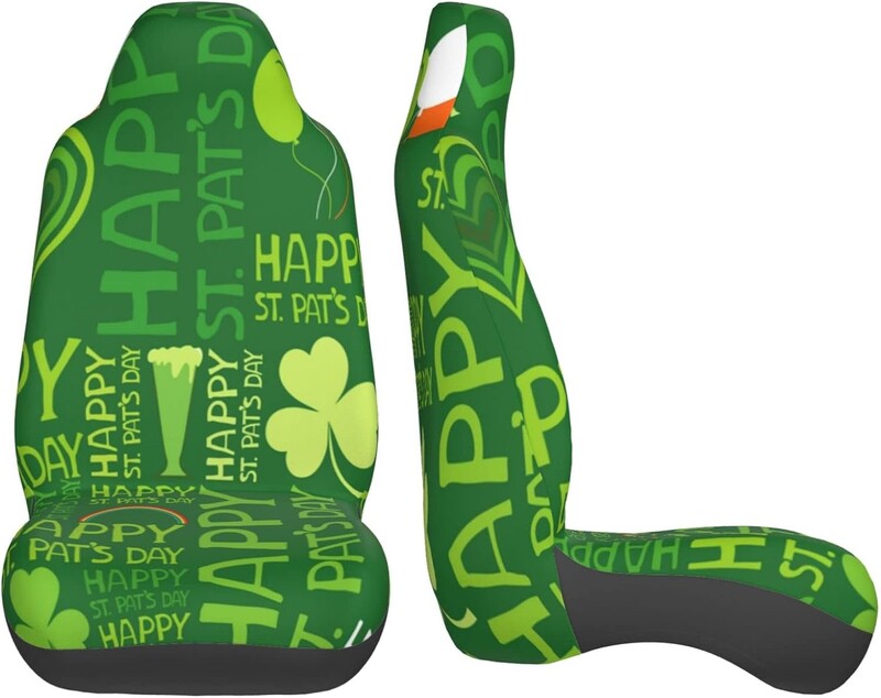 Huse pentru scaune de mașină St. Patrick's Day Green Protector universal pentru scaune față auto potrivite pentru mașină SUV Sedan camion