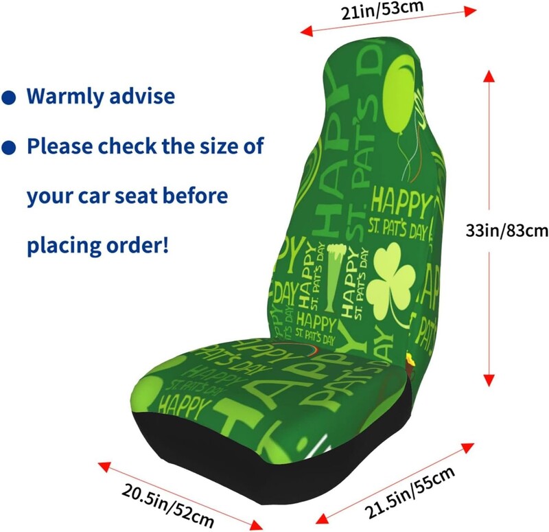 Huse pentru scaune de mașină St. Patrick's Day Green Protector universal pentru scaune față auto potrivite pentru mașină SUV Sedan camion