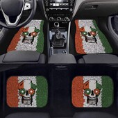 Craniu Floare Verde Portocaliu Covorașe Mașină Set De 4 Bucăți Covorașe Auto Față și Spate Se potrivesc majorității camioanelor Suv Sedan