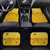 Honey Bee Yellow Auto grīdas paklāji priekšējie un aizmugurējie automašīnas grīdas paklāji transportlīdzekļu grīdas paklāji Universal Fit Auto