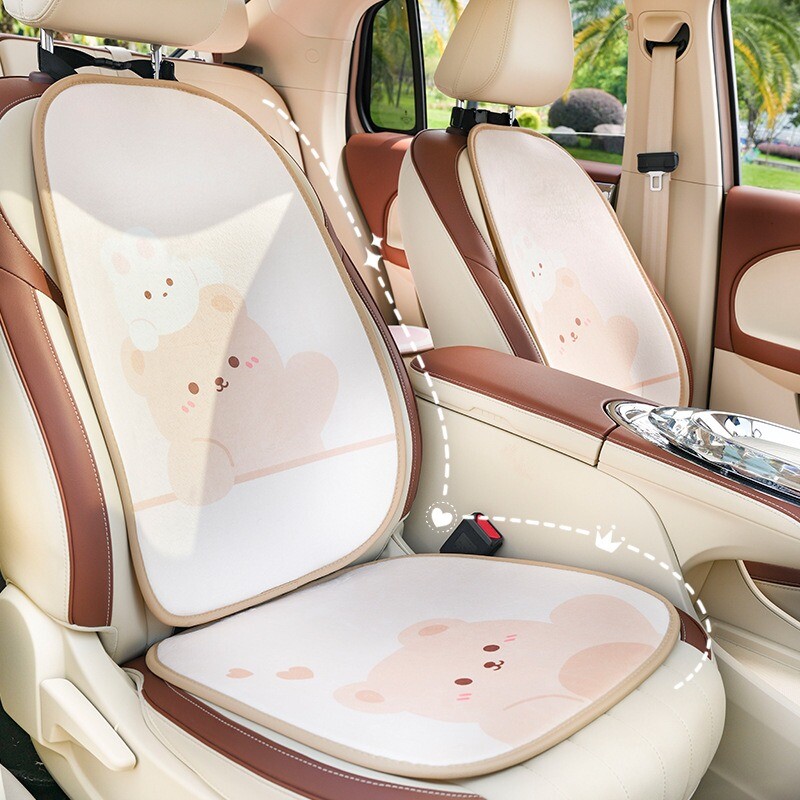 Automašīnas sēdekļa spilvens ziemas īss plīša silts auto sēdekļa spilvens sievietēm jauks multfilmas lācis trusis auto sēdekļa spilvens universāls