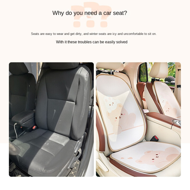 Automašīnas sēdekļa spilvens ziemas īss plīša silts auto sēdekļa spilvens sievietēm jauks multfilmas lācis trusis auto sēdekļa spilvens universāls