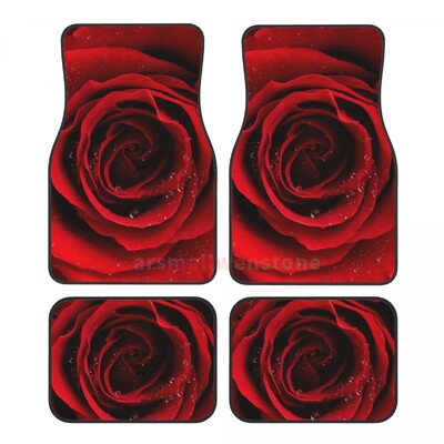 Rose 4PCS Crystal Velvet sieviešu automašīnu grīdas paklājiņš, pretapaugšanas auto grīdas paklājiņš automašīnu salona piederumi