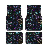 Capete de pisică neon colorate Set de covorașe pentru picior de mașină Set de 4 bucăți Covorașe de podea pentru mașină Accesorii pentru mașină potrivite pentru SUV-uri auto