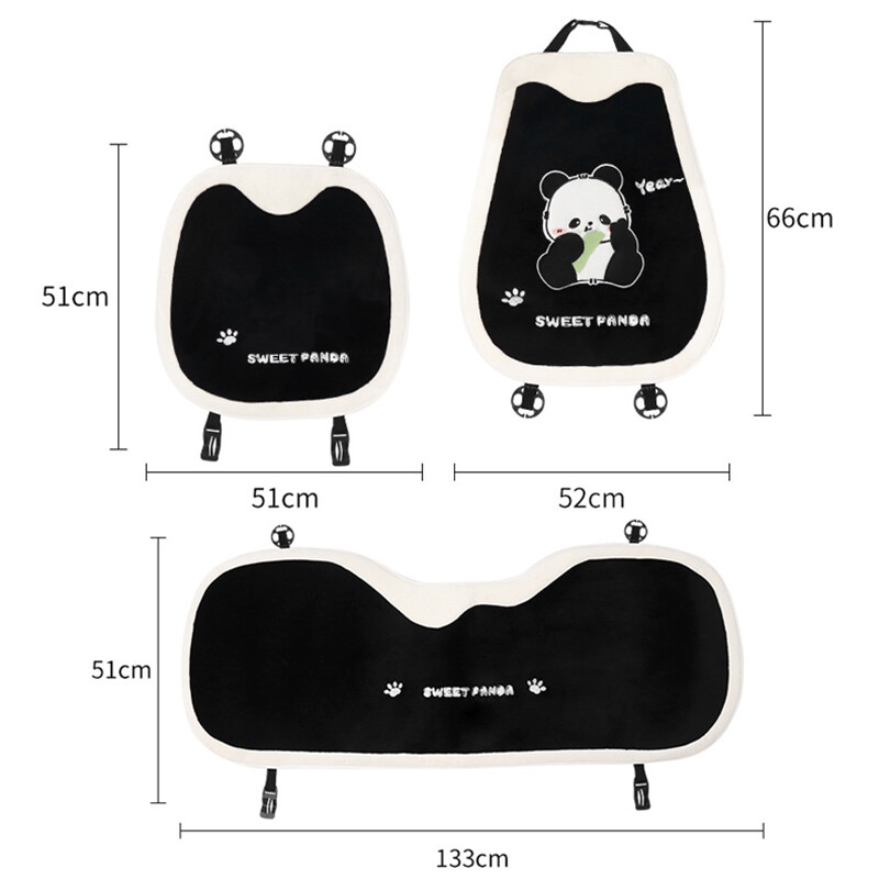 Nova slatka panda crtani jastučić za autosjedalicu, udobna mekana plišana navlaka za autosjedalicu, unutarnja dekoracija, dodaci za automobil