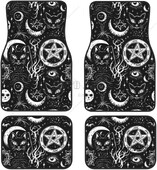 Moon Star Covoare pentru podea auto Set complet de 4 antiderapante Auto Black Cat Covoare pentru mașină față spate Covoare negru universale pentru mașină Van Camion