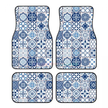 Mexican Talavera 4PCS Crystal Velvet Γυναικείο πατάκι δαπέδου αυτοκινήτου, Anti Fouling πατάκι αυτοκινήτου Αξεσουάρ εσωτερικού αυτοκινήτου