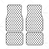 Melnbalti Polka Dots Auto grīdas paklājiņi Komplekts no 4 Unisex Auto piederumi Viena izmēra biezs, izturīgs paklājiņš