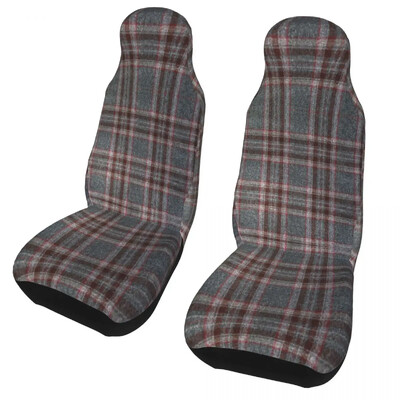 Huse universale pentru scaune auto personalizate în carouri, verde tartan, potrivite pentru mașini, camioane, SUV sau furgonete, cu textura pentru husă auto, 2 buc.