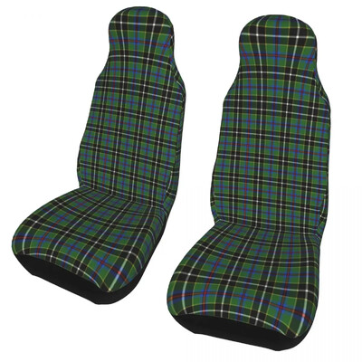 Huse universale pentru scaune auto personalizate în carouri, verde tartan, potrivite pentru mașini, camioane, SUV sau furgonete, cu textura pentru husă auto, 2 buc.