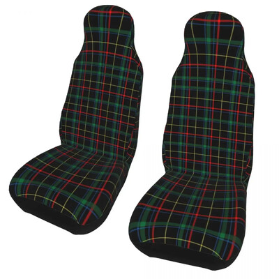 Huse universale pentru scaune auto personalizate în carouri, verde tartan, potrivite pentru mașini, camioane, SUV sau furgonete, cu textura pentru husă auto, 2 buc.